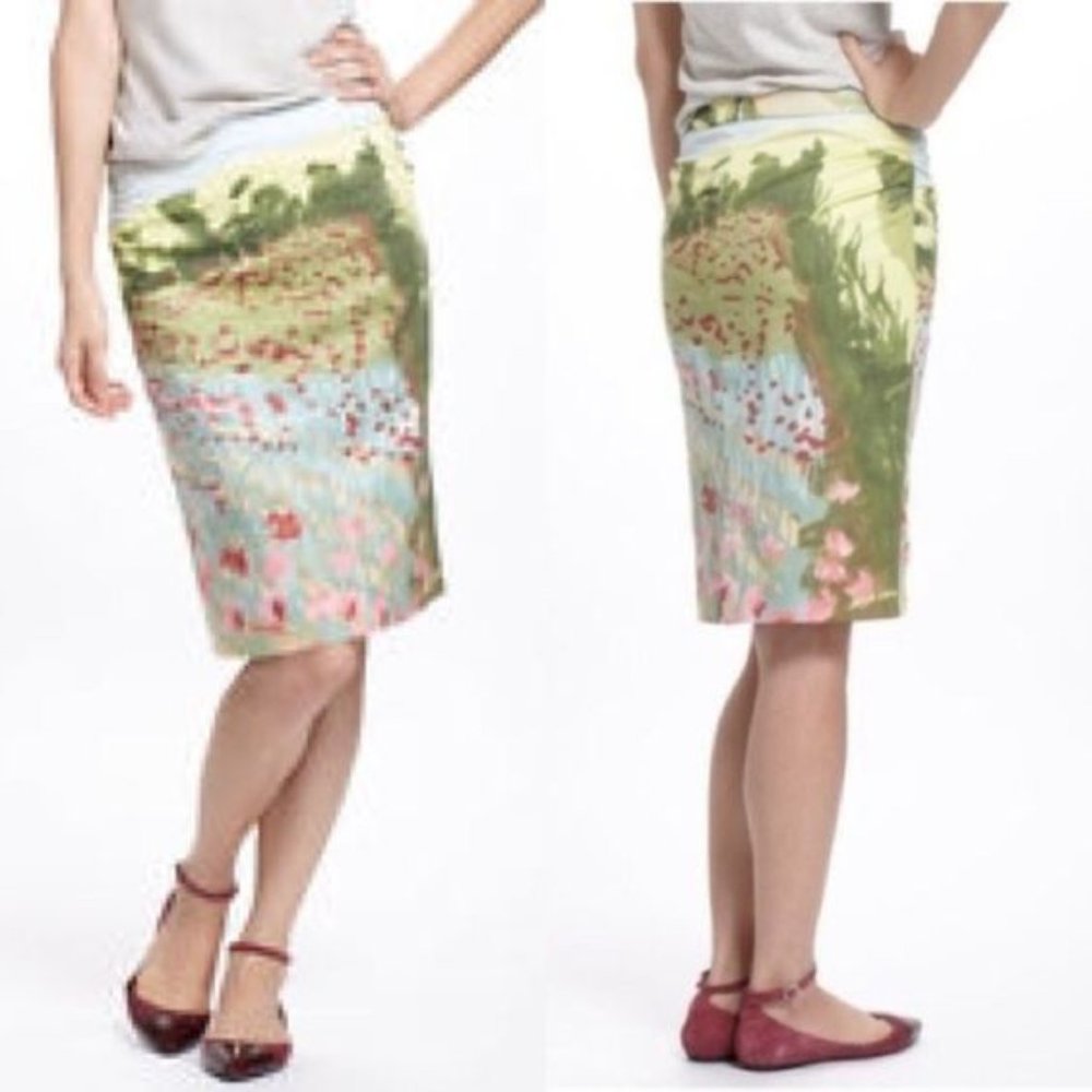 Anthropologie "terrain" art skirt